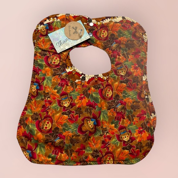 Lot/2 Handmade Thanksgiving Bibs OOAK - Picture 9 of 10